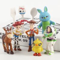 ♟ Disney 7PCS Toy Story 4 Action Figure Toys Buzz Lightyear Forky Pig Bear Figura Model Doll Figurine Kids Gifts