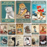 Funny Artisian Cat Retro ป้ายโลหะตกแต่งแผ่นโลหะดีบุกสำหรับโรงรถ,บาร์,ผับ,คลับ,ห้องครัว,บ้าน,หรือ Man Cave Vintage Pet Decor