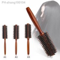 3 Types Straight Twill Hair Comb Natural Boar Bristle Rolling Brush Round Barrel Blowing Curling DIY Hairdressing Styling Tool