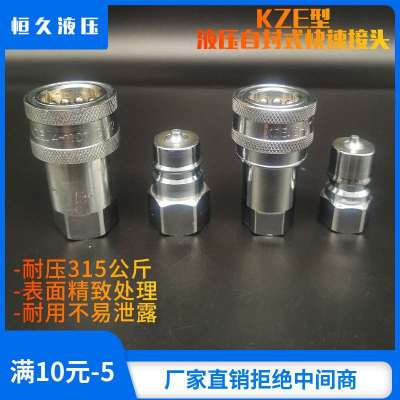 kze Operable Hydraulic Quick Release Coupling Double Self-Sealing Injection Molding Machine High-Pressure Oil Oil Pressure Quick Plug Connector Self-Locking