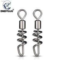 ❂ DNDYUJU 50pcs 2 -10 Fishing Hook Connector Bait Spring Screw Connector Pin Bearing Rolling Swivel Snap Fishhook Swivels Tackle