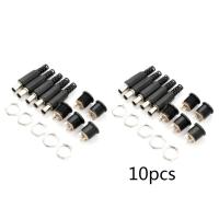 10 pcs 12V 3A พลาสติกชาย + ปลั๊กหญิงแผงเต้ารับ MOUNT JACK DC Power Connector อุปกรณ์ทางไฟฟ้า