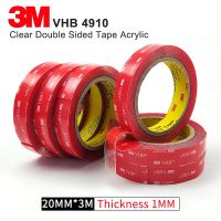 3M เทปอะคริลิกแบบใส VHB 4910กาวสองหน้าสำหรับงานหนักเทปโฟมอะคริลิโปร่งใสอุณหภูมิสูงขนาด20มม. * 3m