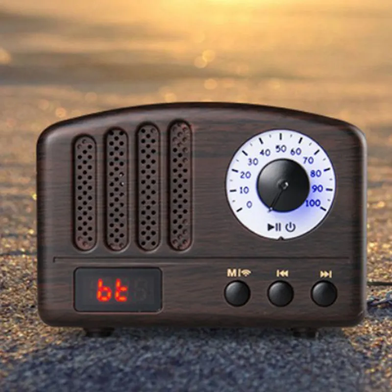 Retro Radio- Portable Speaker Classic Vintage Style Mini Size Bluetooth  Speaker with FM Radio 