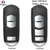 KEYECU Smart Remote Car Key With 3 4 Button 433MHz ID49 Chip for Mazda (Mitsubishi System) 6 3 MX-5 CX-3 CX-5 CX-7 Fob SKE13E-01