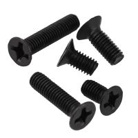 50PCS Micro Small Black Countersunk Head Philips Carbon Steel Flat Screw Bolts for Laptop M2 M2.5 M3 Length3mm/4mm/5mm/6mm/8mm Screw Nut Drivers