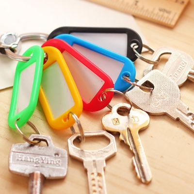 Colored plastic key card number plate key chain Memo arrange Room key Writing classification daily TV supplies Key Chains