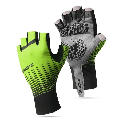 Cycling Gloves Mens Summer Sports Sunscreen Breathable Sweat-absorbent Half Finger Outdoor Fishing Bicycle Gloves Men and Women