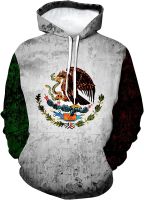 Hisayhe Mens Mexico Flag 3D Printing Hoodie Casual Sweatshirt Pullover Hoodies