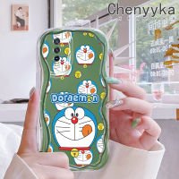 เคส Chenyyyka สำหรับ VIVO Y20 Y20i Y20s Y12s Y20 2021 Y11s Y12A Y20T Y20S M Y20S เคสรูปการ์ตูนโดราเอมอนน่ารักลายเนื้อครีมดีไซน์ใหม่ขอบคลื่นนุ่มเคสมือถือกันกระแทกแบบใสโปร่งใสลายกล้องถ่ายรูปปลอกฝาครอบป้องกันเรียบง่ายอ่อนโยน