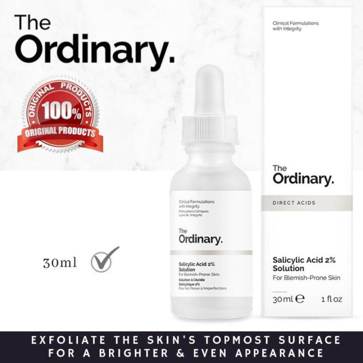 The Ordinary Salicylic Acid 2 Solution Fast Effective Skin Peel Exfoliating Reduce Acne
