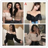 Ready Stock Women Blouse Off Shoulder Crop Tops