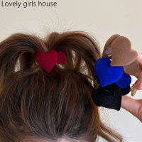 【♡Lovely girls house♡】4Pcs สไตล์เกาหลีแบบย้อนยุคสูงกิ๊ฟติดผมรูปหัวใจสำหรับผู้หญิงแฟชั่นแบบเรียบง่ายที่รัดผมสูง