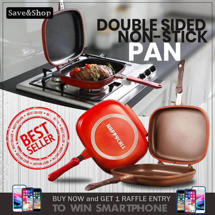 AUTHENTIC HAPPY SPECIAL DOUBLE SIDED GRILL/FRYING PAN (Made in Korea 32
