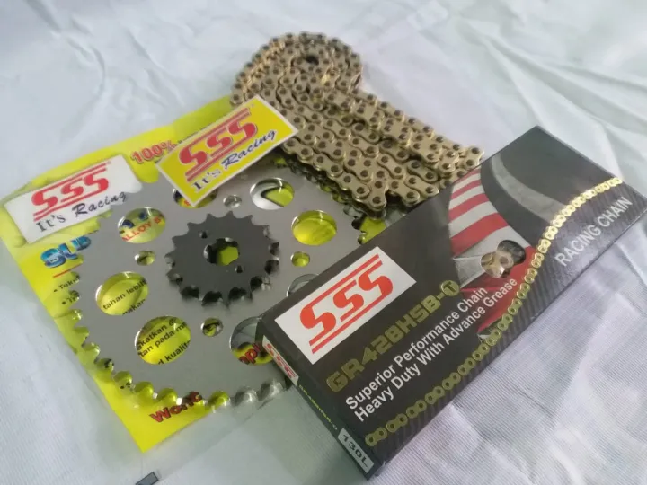 GEAR SET SSS 428 RANTAI SSS HSBT SONIC, VERZA, CBR150, CB150R, REVO