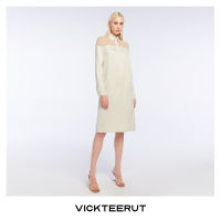 VICKTEERUT (ราคาปกติ 9,950-.) Re-Edition Long Sleeve Shirt Dress with Mesh Detail เดรสแขนยาว ปกเชิ้ต ตกแต่งผ้าตาข่าย