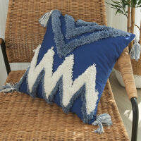 Tassels Cushion Cover 45x 45cm30x50cm Beige Blue Pillow Cover Handmade Square Home Decoration for Living Room Bed Room