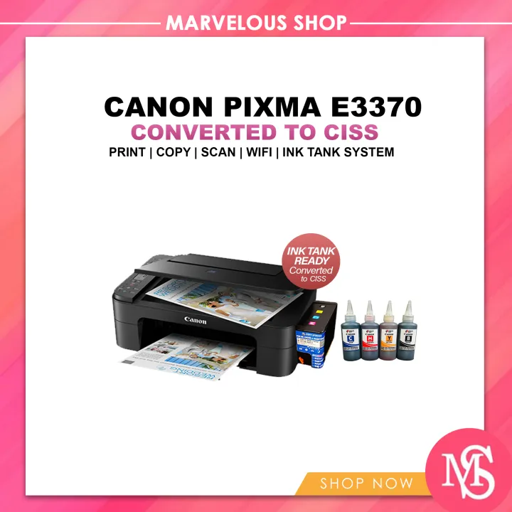 Canon PIXMA E3370 Converted to Continuous Ink | 3370 | Lazada PH