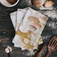 Sea Beach Starfish Kitchen Towel Set Cleaning Cloth Kitchen Accessories Dish Washing Cloth Household Decoracion