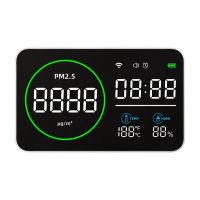 4 in 1 Temperature/Humidity Time Display Air Quality Monitor 10 Inch LED Screen Full Display