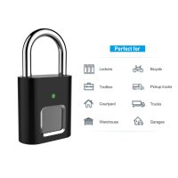 Fingerprint Padlock Biometric Padlock Store 10 Fingerprints 3 LED Indicator Light Security Keyless Mini Smart Lock for Suitcase