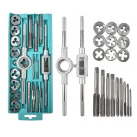 Hand Tools Die Set Screw Taps Thread Plugs Alloy Steel and 1/16 1/2 Inch 20pcs Tap Metric Use Silver Titanium Plated Tap and Die