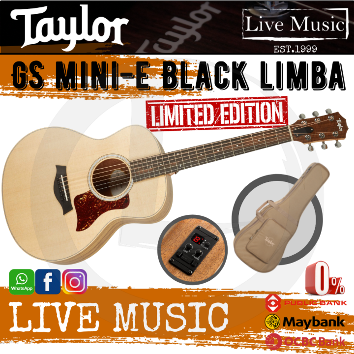 Taylor GS Mini-e Black Limba Limited Edition Acoustic Guitar with