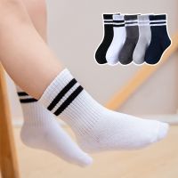 1 12 Years 5 Pairs/Lot Children Socks Warm Solid Color Cotton Girls Boys Middle Socks Children Baby Sock Striped Sports Socks