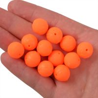 【DT】hot！ 30Pcs Soft Rubber Fishing Beads Stopper Orange/Yellow Round Rig Bait Eggs for Carp Accessories Tackle