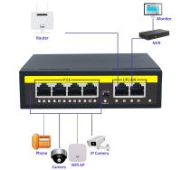 Kuwfi ตัวสลับหัวฉีด RJ45 4/8พอร์ต Wifi สวิตช์ไอพีอัจฉริยะอุปกรณ์ส่งกระแสไฟฟ้า48V 100Mbps สำหรับกล้อง IP/ไร้สาย AP/cctv