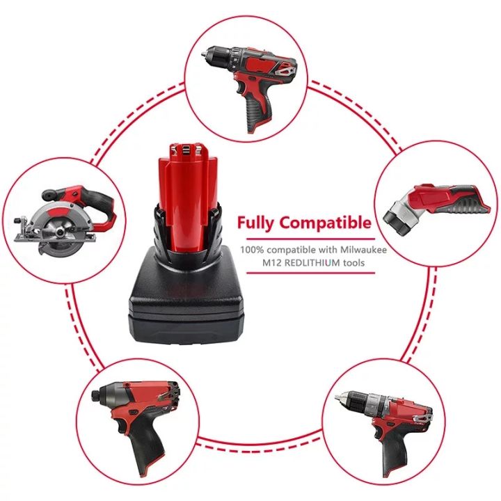 m12-12v-5-0amp-lithium-ion-battery-for-milwaukee-cordless-power-tool-แอมป์แท้