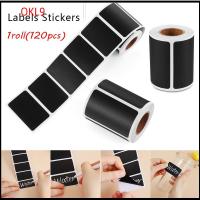 OKL9 120pcs/roll บ้าน กระดานดำ เครื่องเทศ สติ๊กเกอร์ฉลาก ปากกามาร์กเกอร์ ป้ายกระดานดำ แท็กขวด