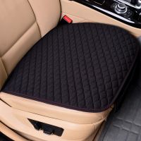 Flax Car Seat Covers Black Front Car Seat Cushion Linen Fabric Seat Pad Protector Car Accessories Anti-slip