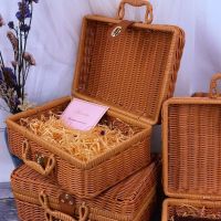 [COD] Imitation rattan box plastic suitcase bridesmaid companion gift best man wedding with