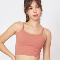 [Peaches active] Luxeflex Cami Crop Top (Amsterdam) - สปอร์ตบราส้มอิฐ / ชุดชั้นในออกกำลังกาย บราไขว้หลัง