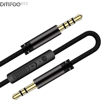 Jack 3.5 Audio Cable 3.5mm Speaker Line Aux Cable Mic to volume control for Phone Car Headphone Audio Jack