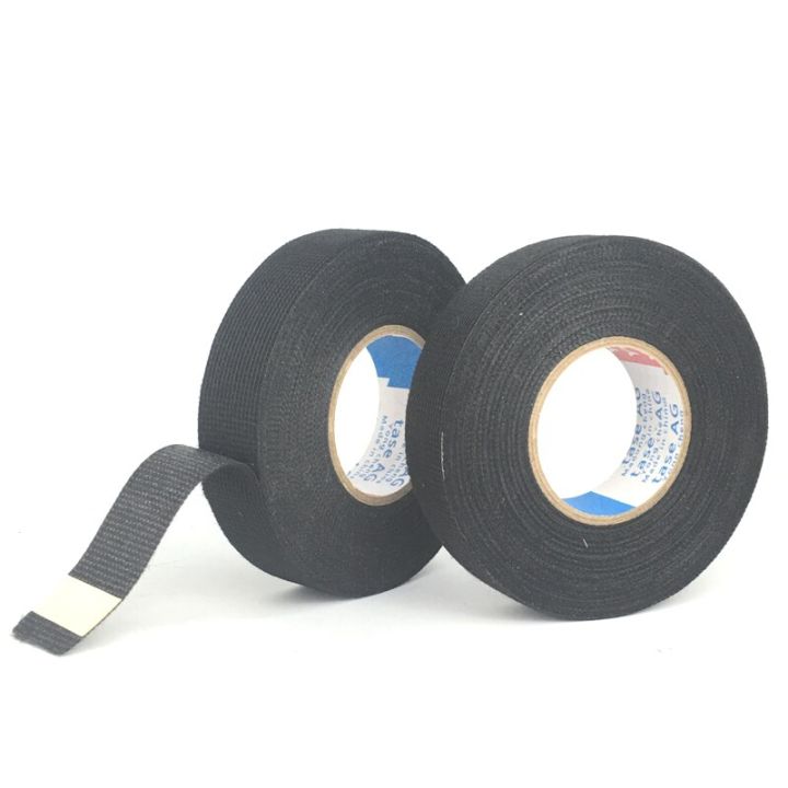 1pc-heat-resistant-wiring-harness-tape-looms-wiring-harness-cloth-fabric-tape-adhesive-cable-protection-16-19mm-x-15m-adhesives-tape