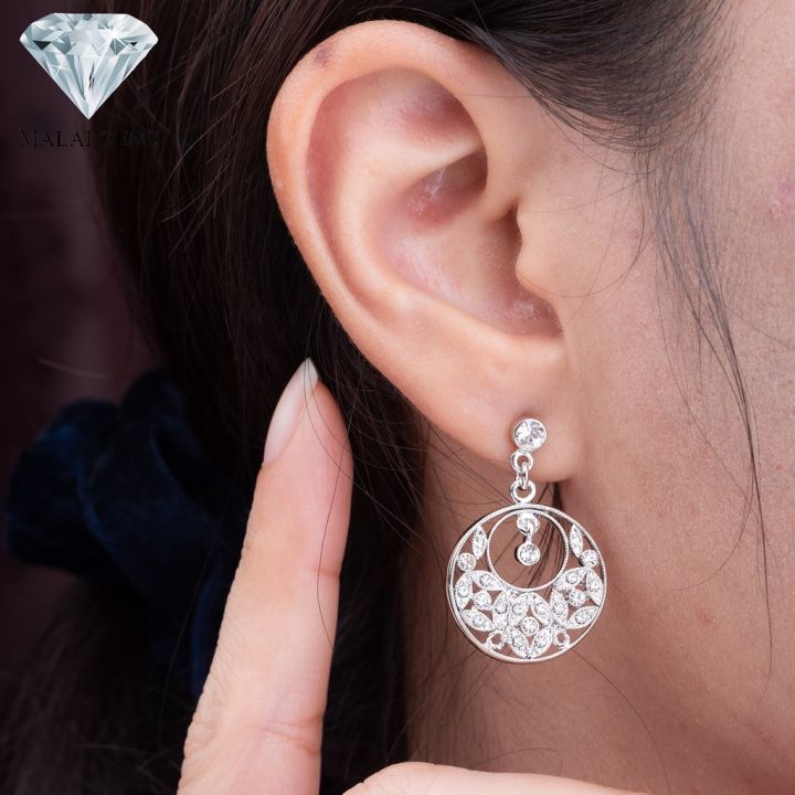 malai-gems-ต่างหูเพชร-เงินแท้-silver-925-เพชรสวิส-cz-เคลือบทองคำขาว-รุ่น-11006942-แถมกล่อง-ต่างหูcz-ต่างหูเงินแท้