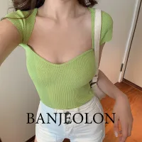 BANJEOLON Square Collar Solid Color Short Sleeve Thin Short Sleeve Shirt VFA725