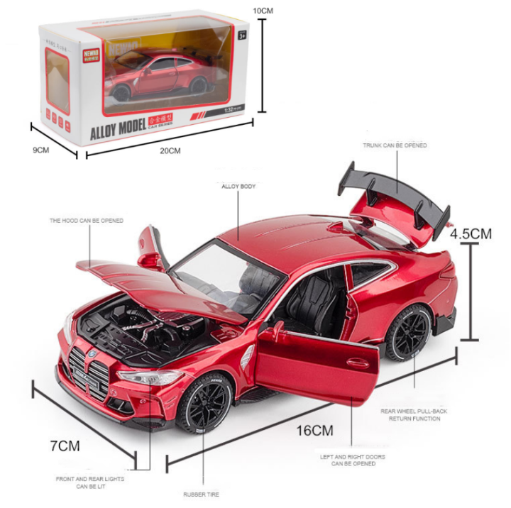 1-32-bmw-m4ล้อแม็กรถยนต์รุ่นเสียงและแสงดึงกลับคอลเลกชัน-d-iecast-ยานพาหนะรถยนต์ของเล่นสำหรับเด็ก