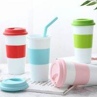 【CW】New style outdoor student practical Coffee Mug fashion trend Portable silicone water cup Fresh lovely drop resistant gift cup
