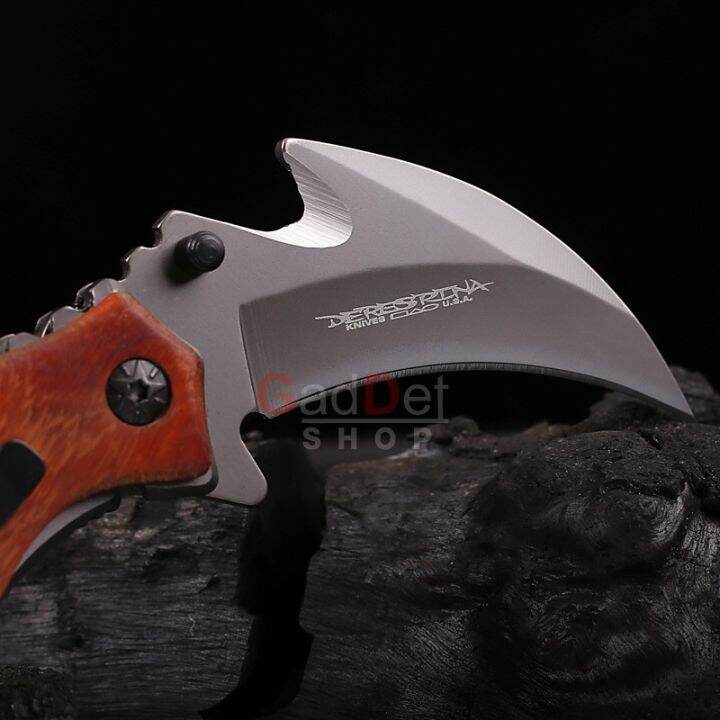 มีดพับ-derespina-knives-karambit-x52-ใบมีด-6-3cm-สแตนเลส-มีดควง-สวยงาม-มีดพกพา-มีดเดินป่า-มีดแคมป์ปิ้ง-มีดสวยงาม-มีดทำครัว