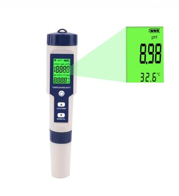 【hot】№✌✴  5 1 TDS/EC/PH/Salinity/Temperature Digital Tester Backlight Measure for Pools Aquarium