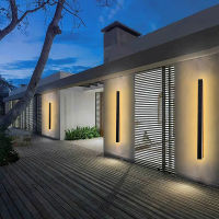 LED Wall Light Waterproof IP65 Outdoor Light Long Strip Modern Light Warm White Nautral Light Cold White 220V 110V Garden Light