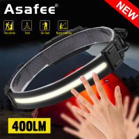 Asafee 300-400LM 669 Lamp Clause COB+12*LED Outdoor Camping Super Bright Headlamp Double push switch + sensor switch built-in battery can fix the focus IPX4 waterproof