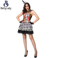 65%polyester 35%spandex Easter Evil Clown Costume Entertainment Stage Dress【fast】