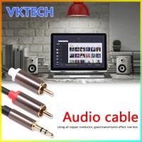 [Vktech] 3.5มม.แจ็ค2เสียง RCA สาย1/8นิ้วชาย2RCA ชาย Splitter สาย AUX สำหรับเครื่องขยายเสียงคอมพิวเตอร์ลำโพง DVD