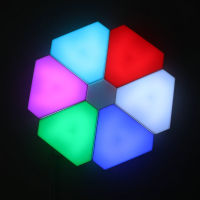 【cw】 New Remote Control LED Color-Changing Triangle Quantum Lamp Background Wall Lamp Decorative Lamp Colorful Touch Atmosphere Color Lamp ！