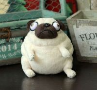 Clarissali 1pc 13cm Pig the Elf Pug kawaii Sitting Dogs Stuffed Dolls for Children Birthday