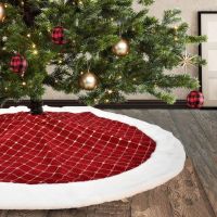 Christmas Tree Skirt Plush Edge Christmas Tree Pad Thicker Tear Resistant Party Decoration Xmas Tree Floor Mat Party Supplies